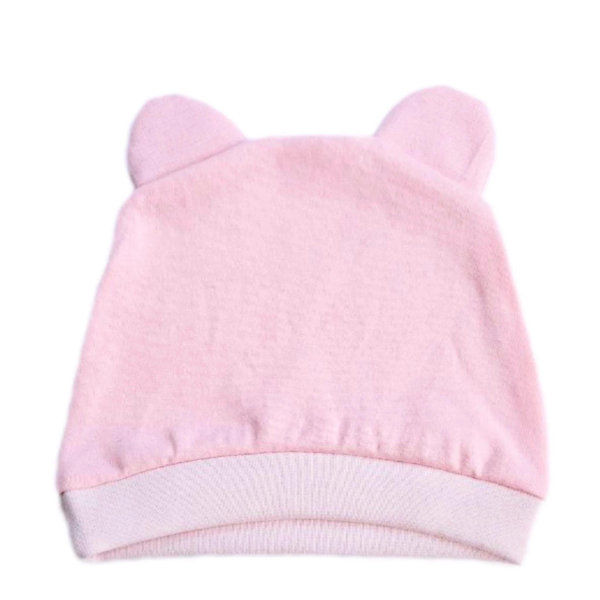 Шапочка RoyalBaby №1 с ушками 0-6 мес. Розовый (375-881)