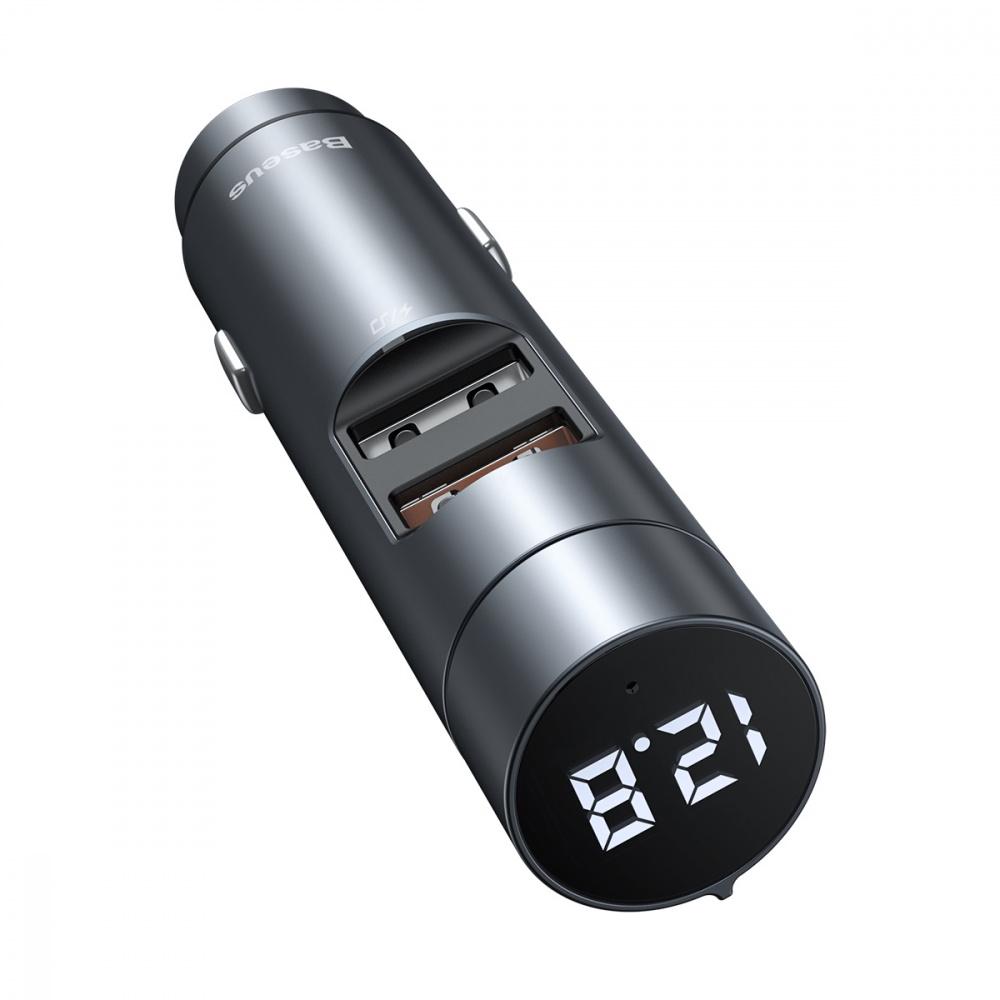 Зарядний пристрій в авто BASEUS FM Launcher PPS 2USB Темно-сірий (31085 gray) - фото 10