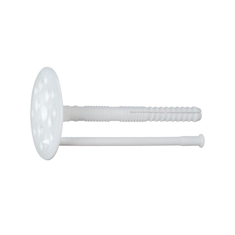 Дюбель тарілчастий Metalvis 10х140 притиск 90 мм капелюшок Ø 60 мм поліпропілен білий 100 шт. (92T30000092T310A40)