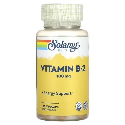 Рибофлавин В-2 Solaray Vitamin B-2 100 мг 100 VegCaps (SOR-04327)