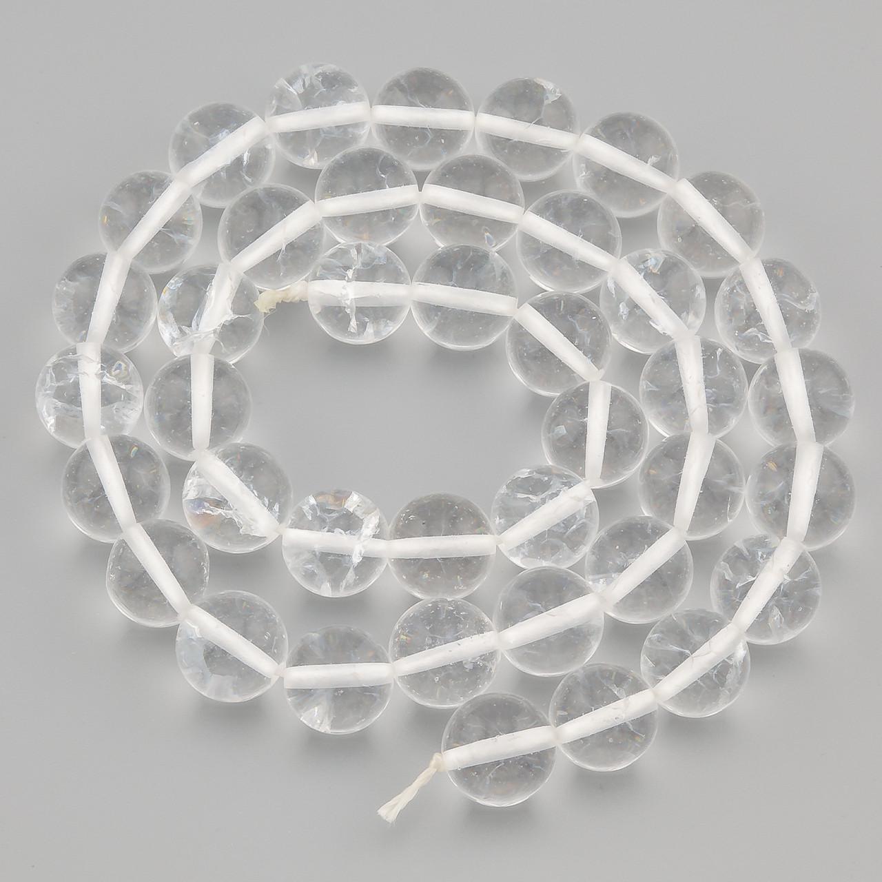 Бусины Горный хрусталь из натурального камня 8 мм 37 см 1 шт. (НК0815ш01)