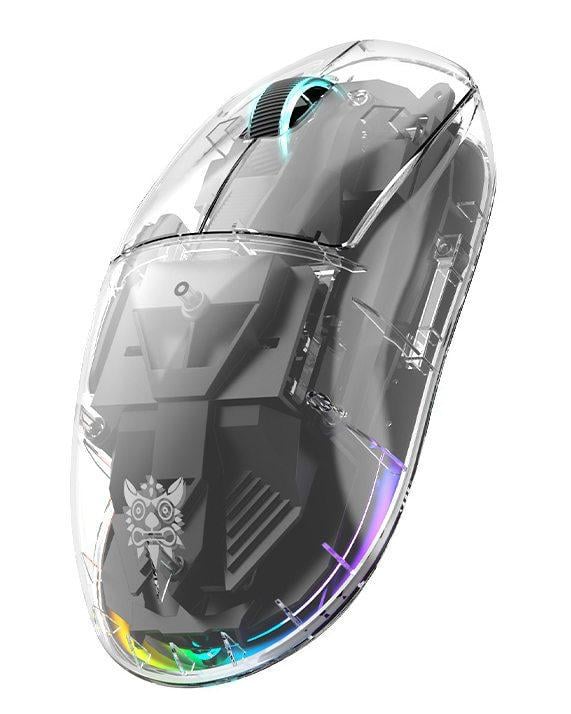 Мышка игровая Onikuma CW-26 беспроводная Bluetooth/2,4GHz 4800 DPI RGB подсветка Прозрачный (437837)