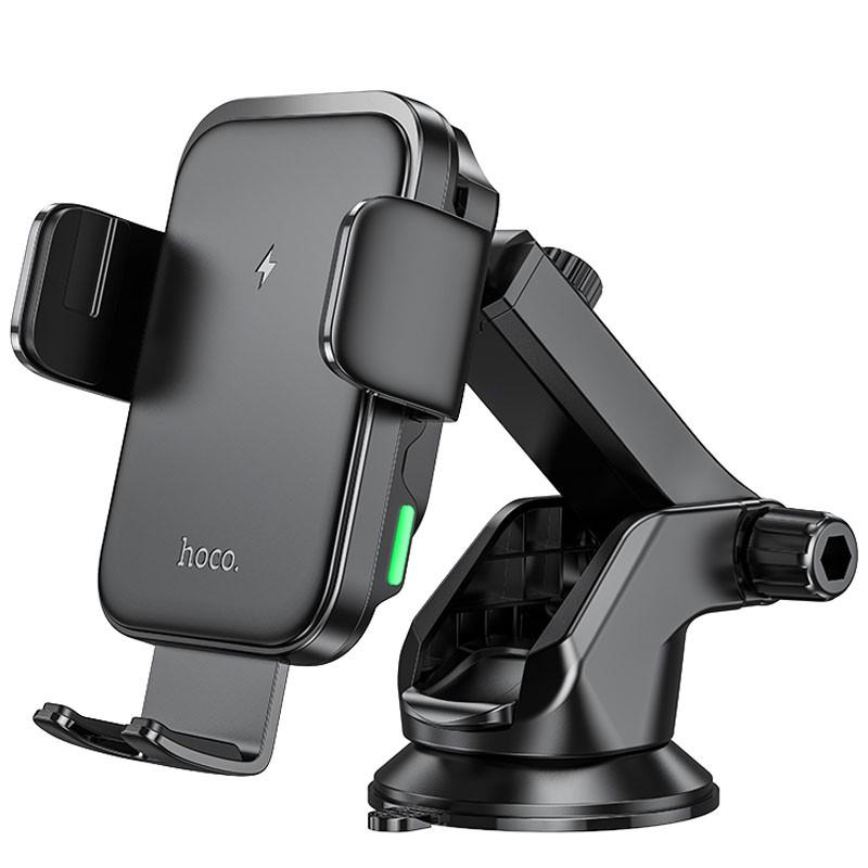 Автодержатель с беспроводным зарядным устройством Hoco HW11 Jenny three-axis linkage Black (00000067565_1)