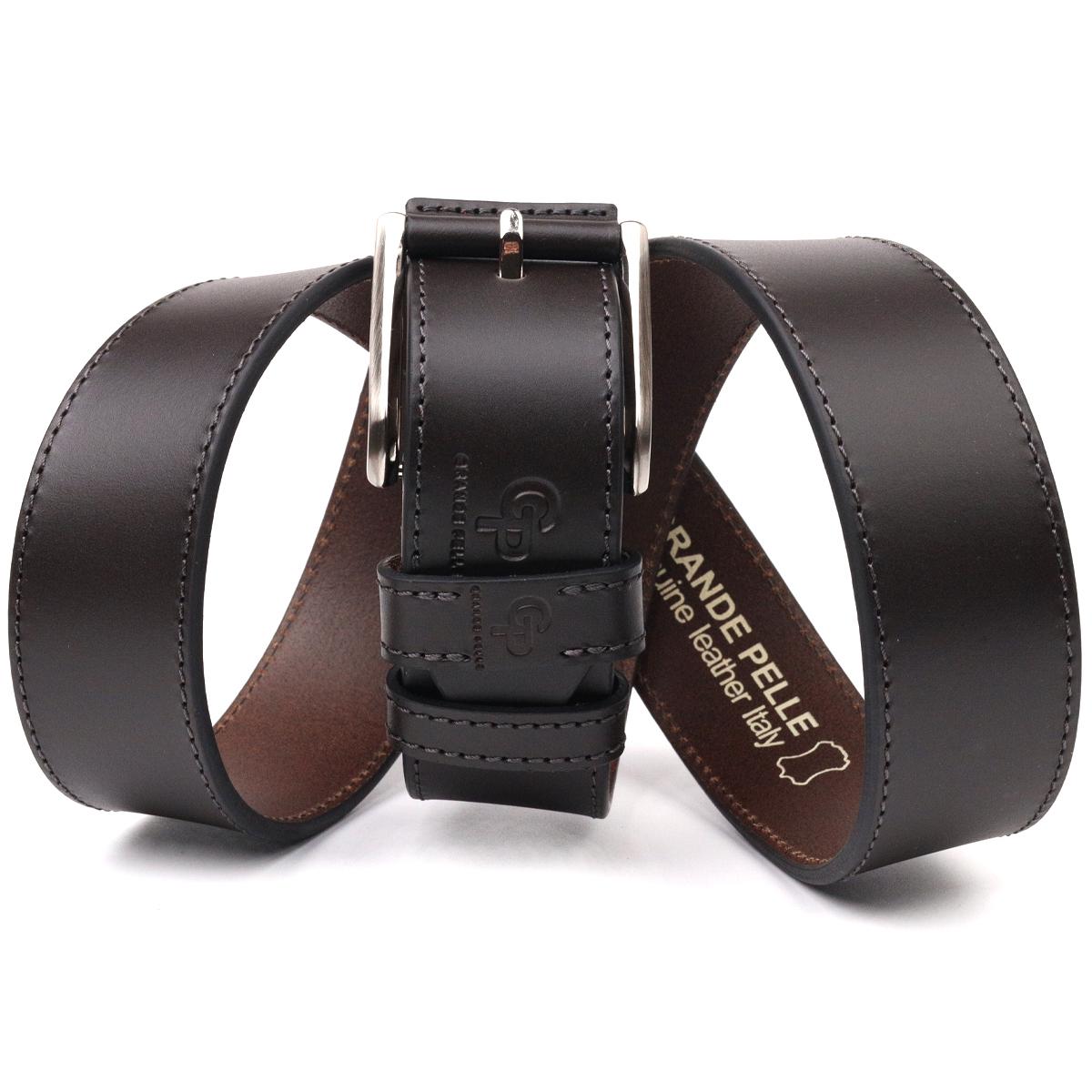 Ремінь чоловічий шкіряний GRANDE PELLE Leather Belt 21462 Коричневий (55251) - фото 5