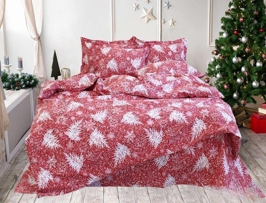 Подарочный комплект постельного белья R-T9129 евро макс с наволочками 70х70 см Красный (124-77-TAG R emax-025-1)