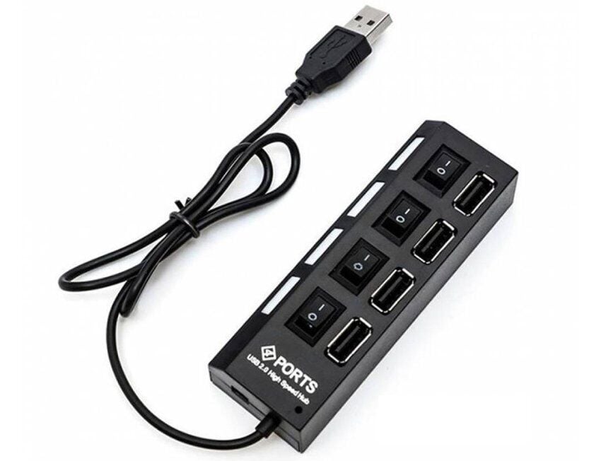 USB Hub hi-speed Digital Lion с переключателем P-4 Черный - фото 6