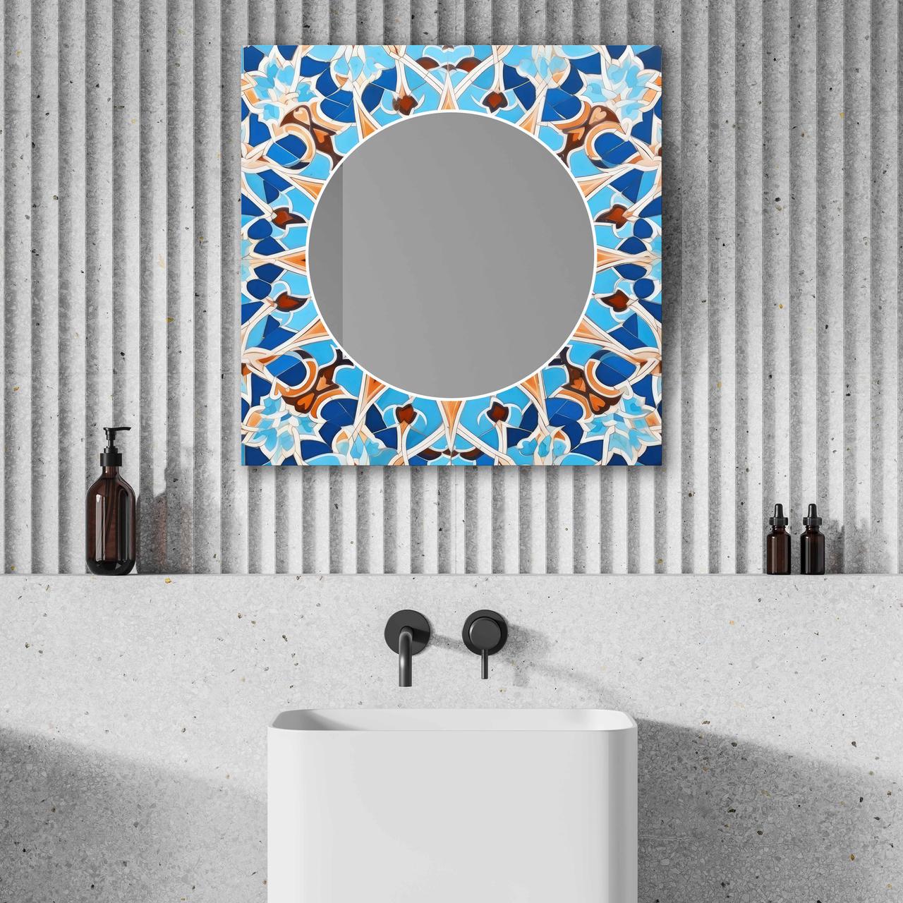 Дзеркало на стіну NovellaPrint з малюнком мозаїки квадратне 50х50 см (2018.4)
