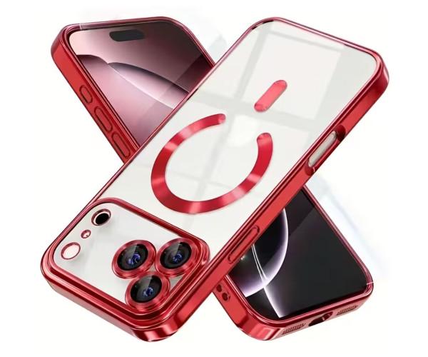 Чехол силиконовый Fashion Shining для iPhone 17 Pro с поддержкой беспроводной зарядки Красный