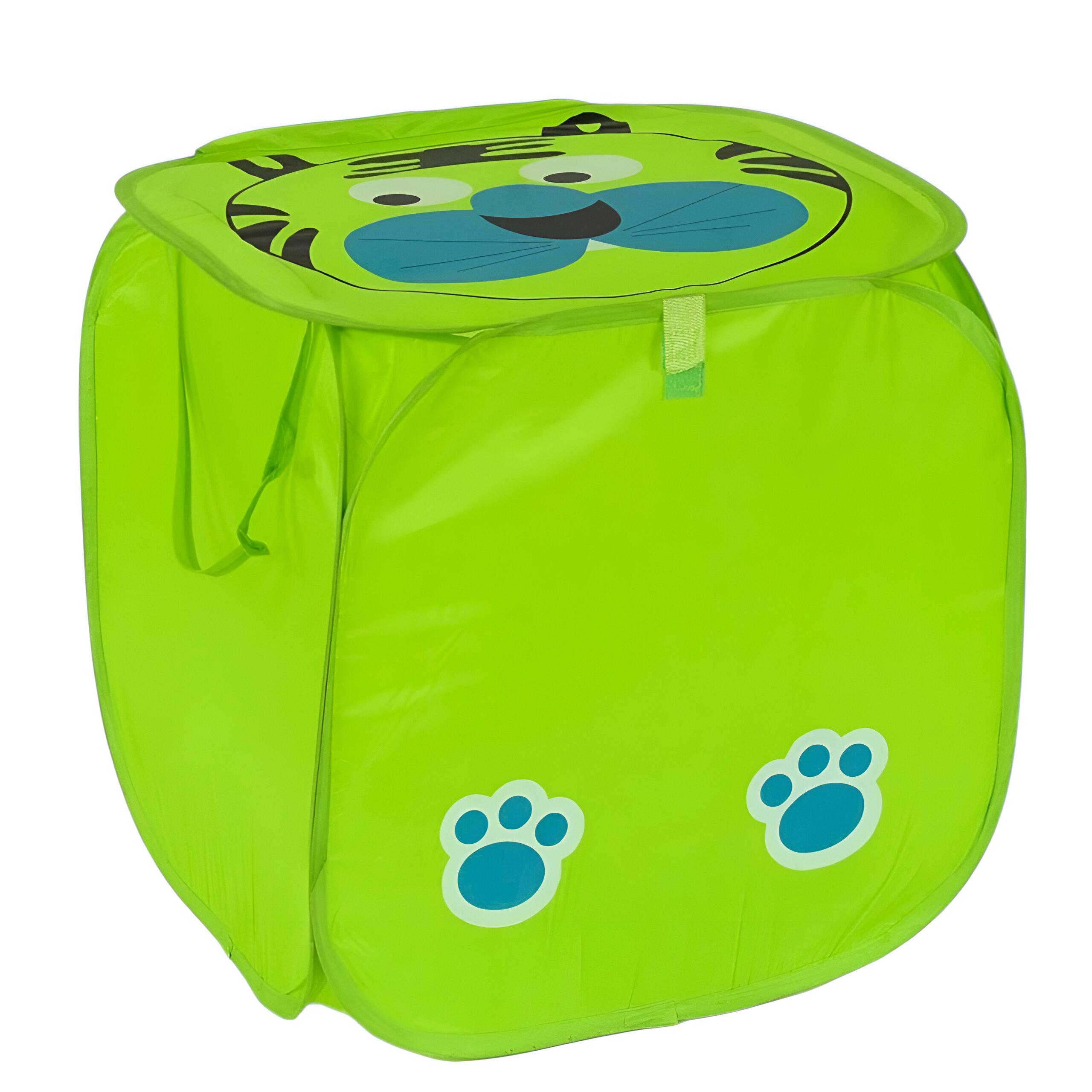 Корзина для игрушек С 36583 с тигром складная 45х46 см Салатовый (29545155)