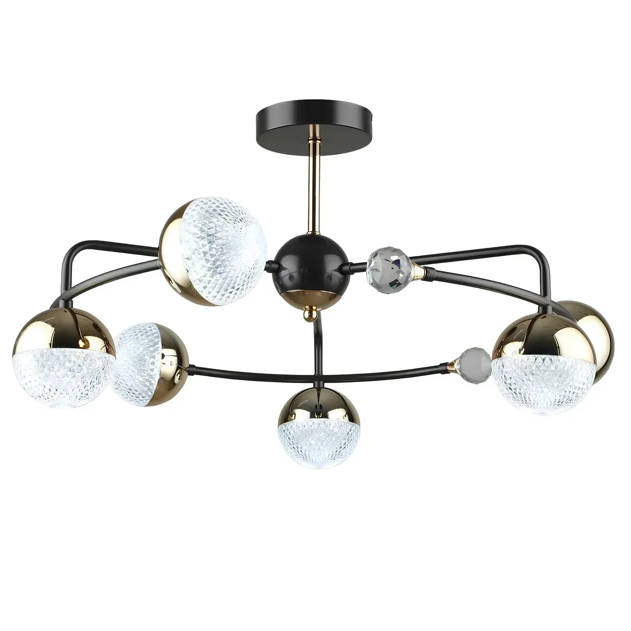 LED-люстра потолочная Sirius на шесть плафонов 3000/6500К IP20 B N6192/6 COFFEE+FG 84W Кофейный (28687697)