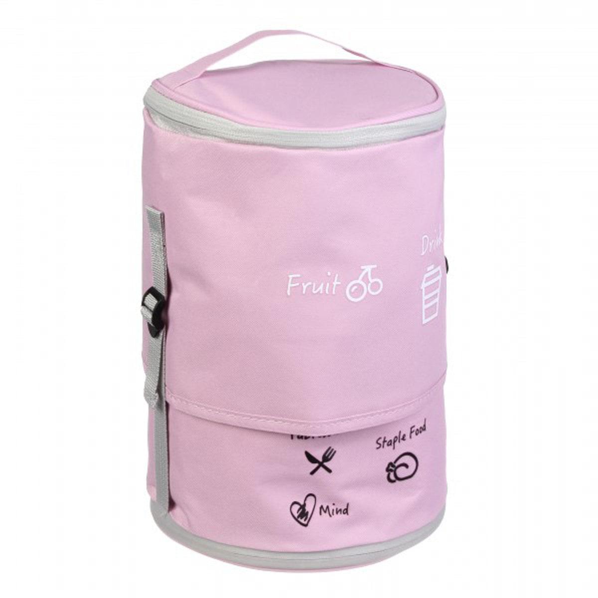 Ланч-бокс Lunch круглый с регулировкой высоты Розовый - фото 3