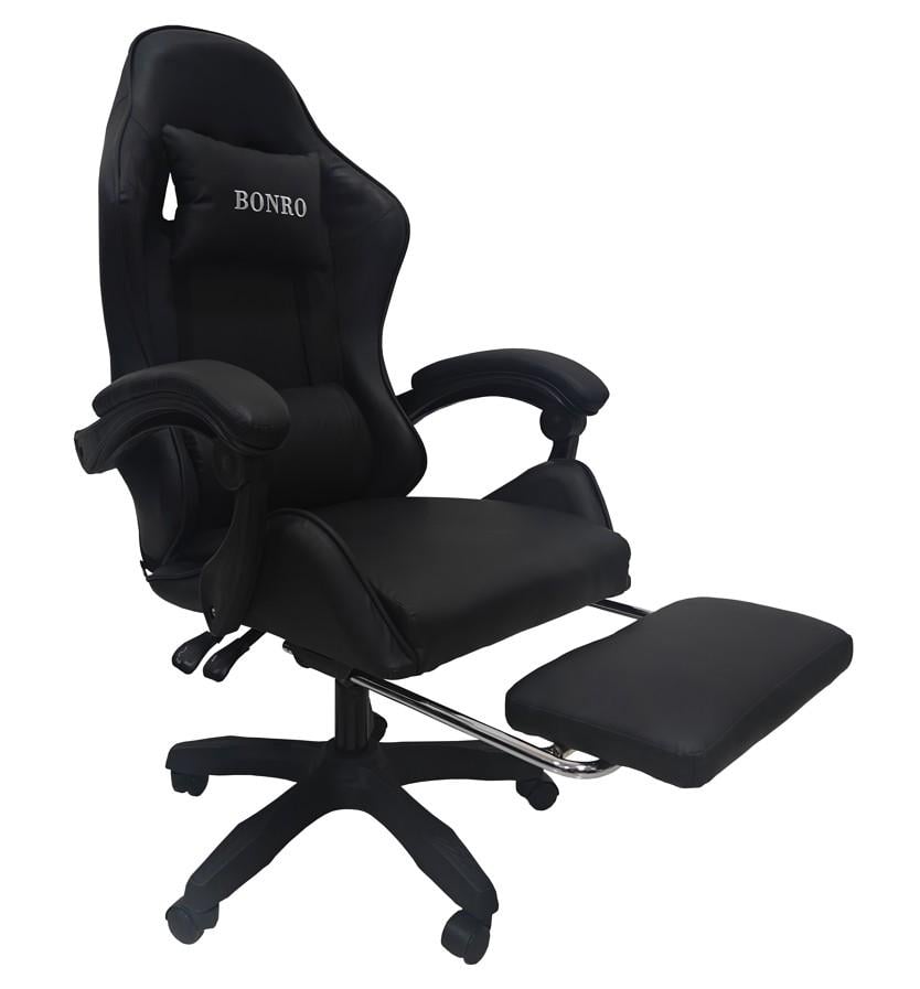 Крісло геймерське Bonro B-945 з підставкою для ніг Чорний (29528877)