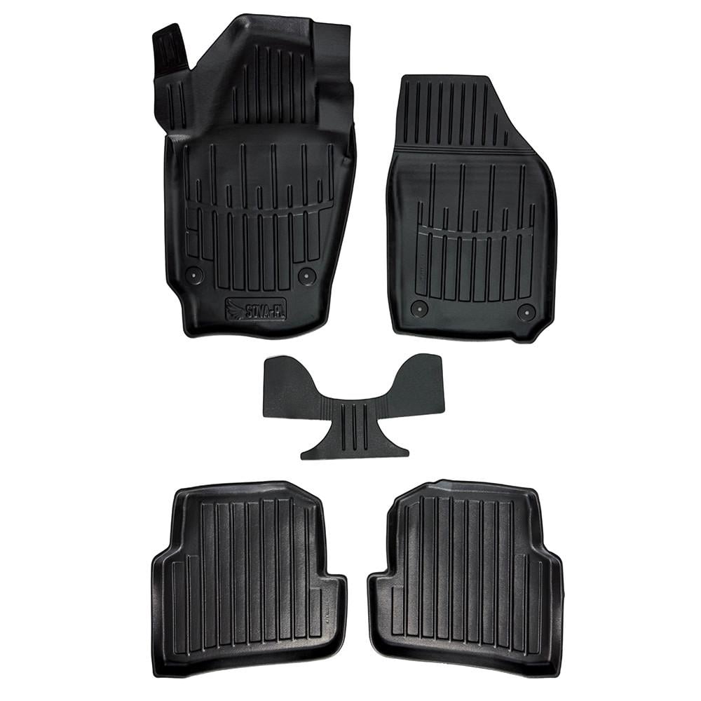 Коврики в салон SOVA-PL для Skoda Fabia III NJ с 2014 резиновые 5 шт. Черный (28800630)