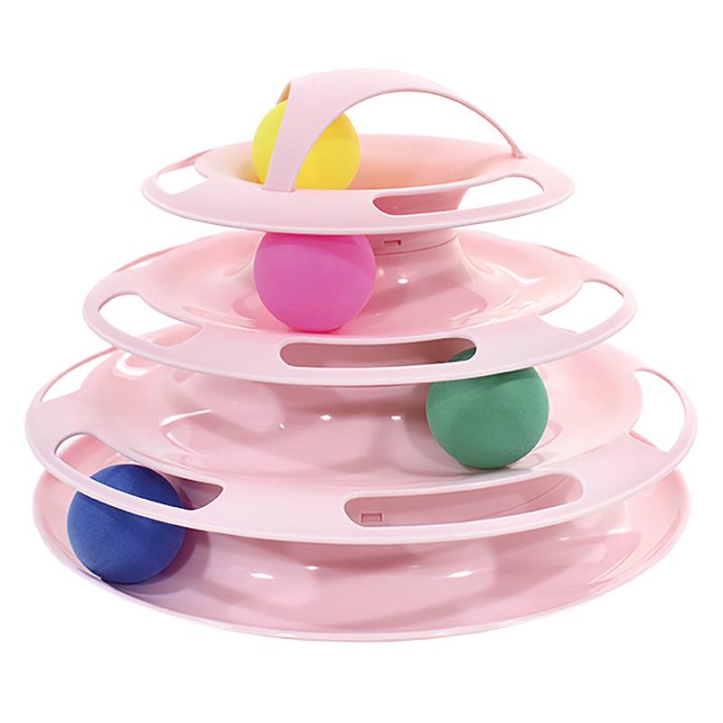 Игрушка для кота Taotaopets 077705 Pink Башня 25x16.5см интеллектуальная 4-х уровневая