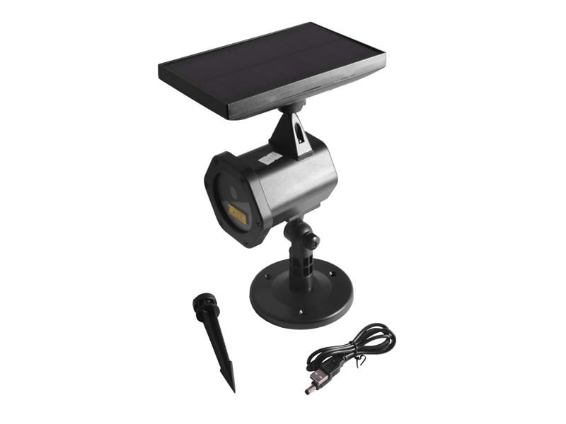 Проектор светодиодный лазерный Lemanso LM36012 с аккумулятором + солнечная панель 6 Вт IP65 RGB (3773)