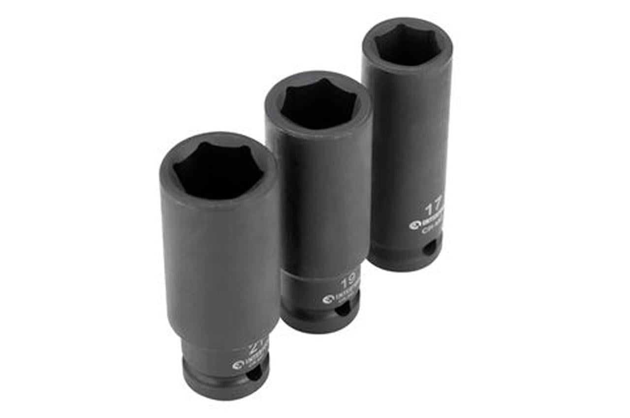 Набір головок ударних Intertool-Storm 17 x 19 x 21 мм x 1/4" 3 шт. Чорний (ET-8501)