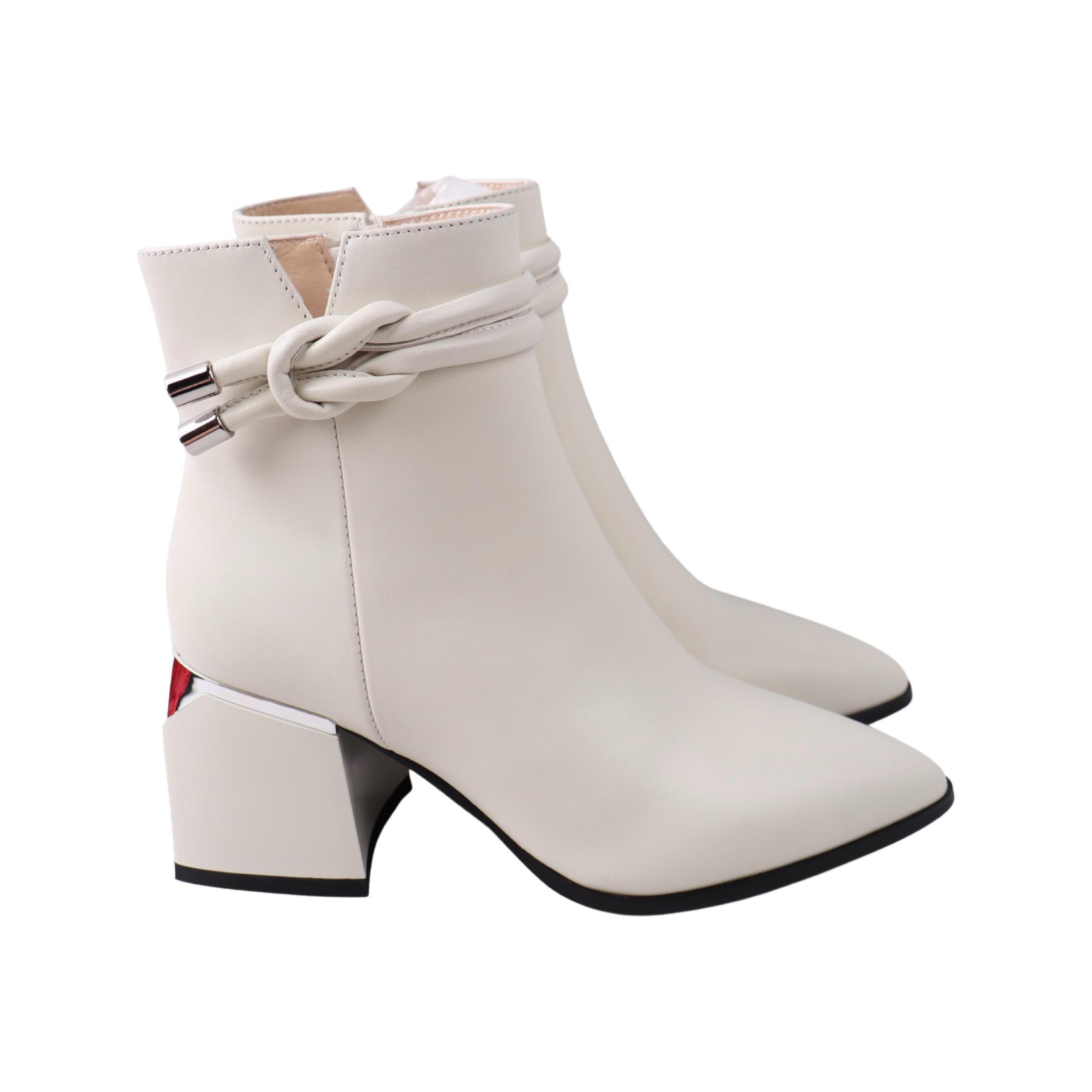 Ботильоны женские Erisses натуральная кожа р. 33 Молочный (981-23DH)