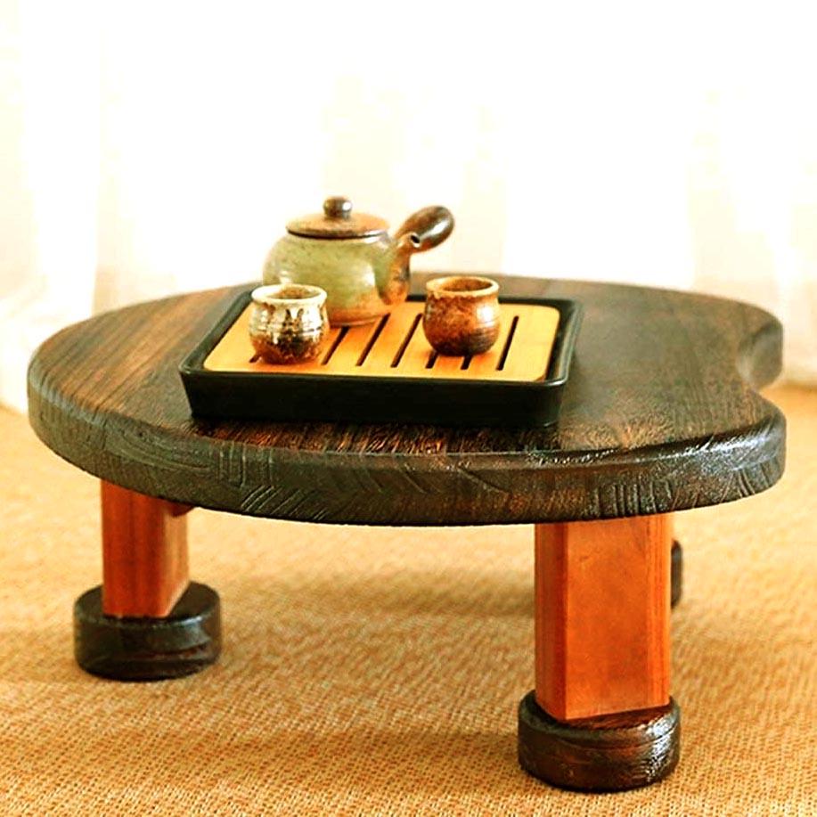 Столик для медитации из дерева Ункуда 40х40х21 см Капучино/Охра (МДТ-404021260904)