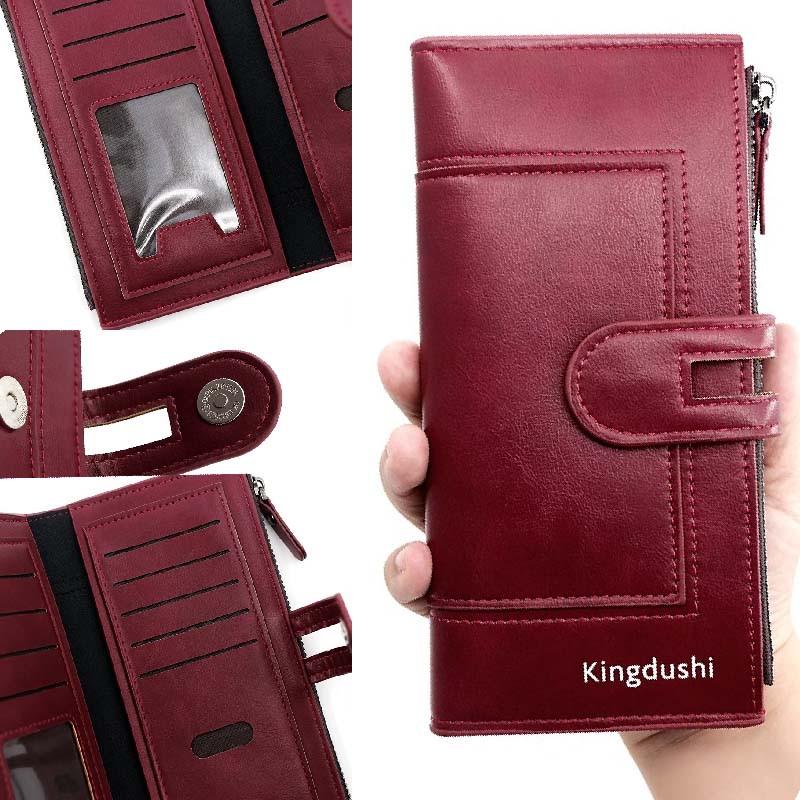Гаманець жіночий Kingdushi з кишенею для телефону 19х10 см Червоний - фото 3
