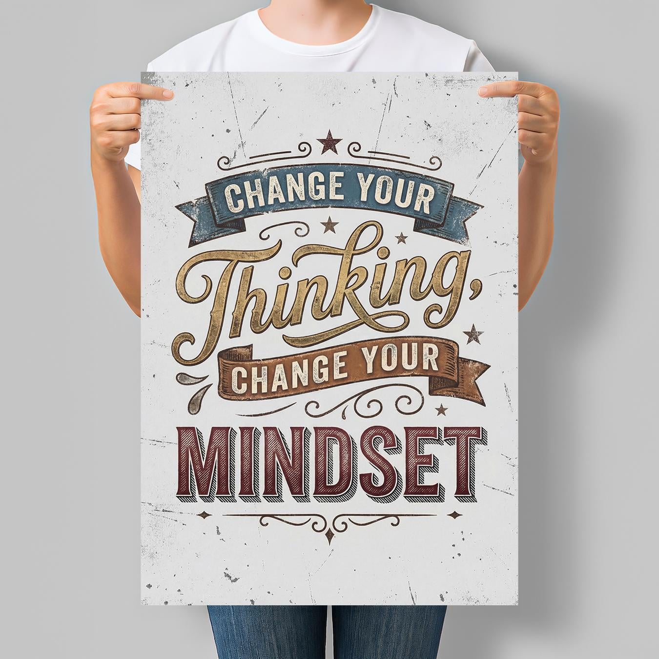 Постер мотивационный Change Your Thinking Change Your Mindset 42x60 см A2 без рамки (MOTN015_A2) Постер мотивационный Change Your Thinking Change Your Mindset 42x60 см A2 без рамки (MOTN015_A2)