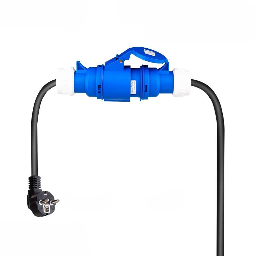 Переходник в розетку Blue CEE 32A Schuko 16A 3,5 кВт