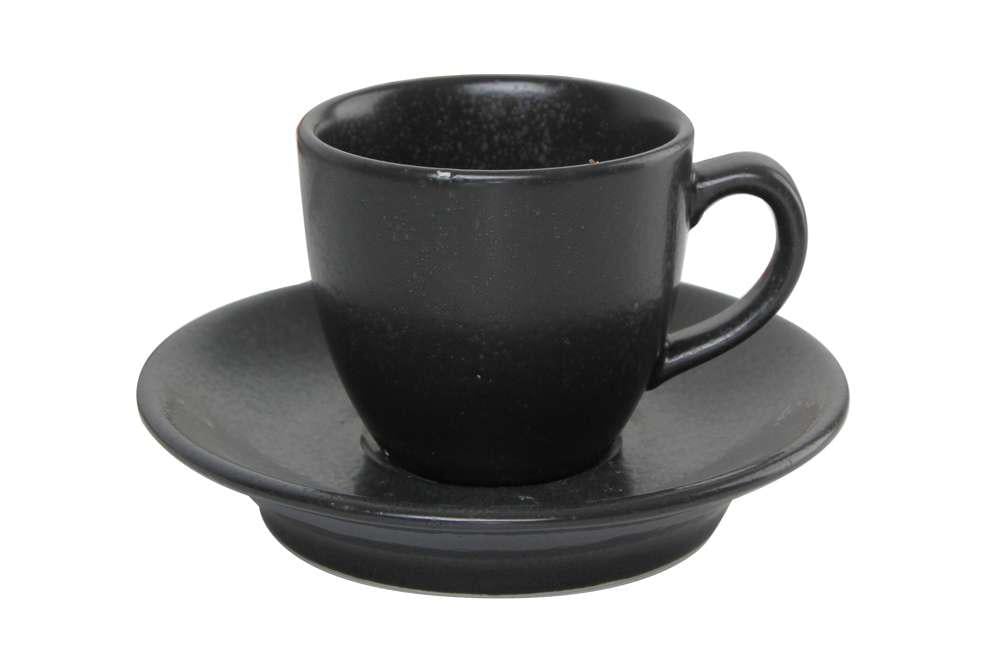 Чашка кавова Porland Seasons Black з блюдцем 80 мл (212109.Bl)
