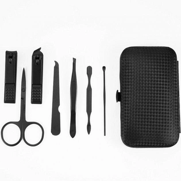 Набір манікюрний 7в1 з нержавіючої сталі Чорний (2549774004) - фото 3