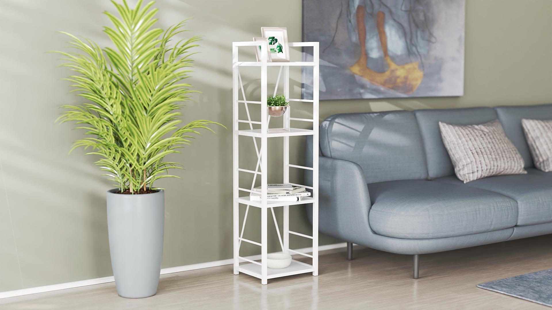 Этажерка Ferrum-decor Коннект 4/34 ДСП 16 мм 120x34x28 см Белый (FRD-104277)