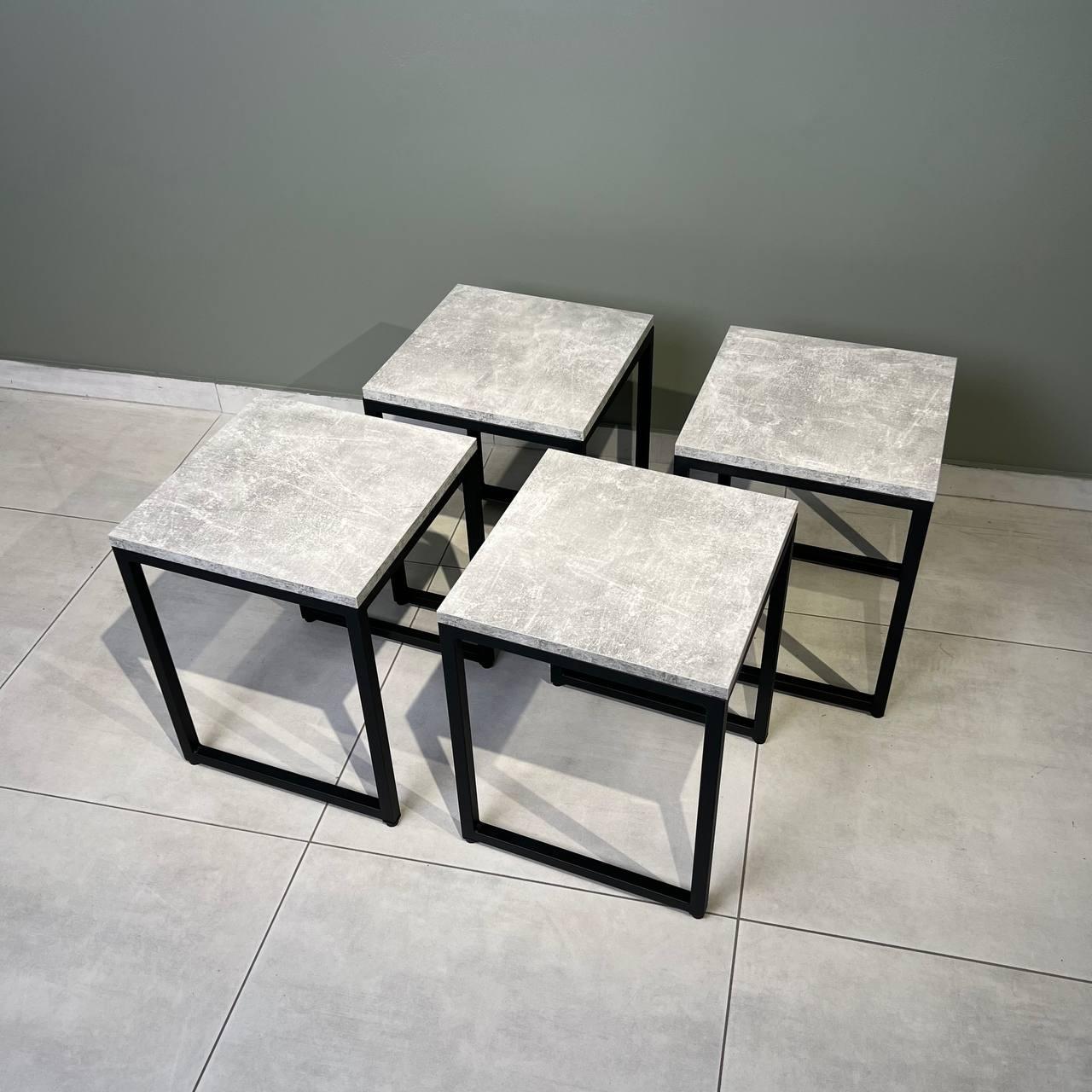 Комплект табурет на кухню обеденные 4 шт. Индастриал/Черный мет (000087632) - фото 1 Комплект табурет на кухню обеденные 4 шт. Индастриал/Черный мет (000087632) - фото 1