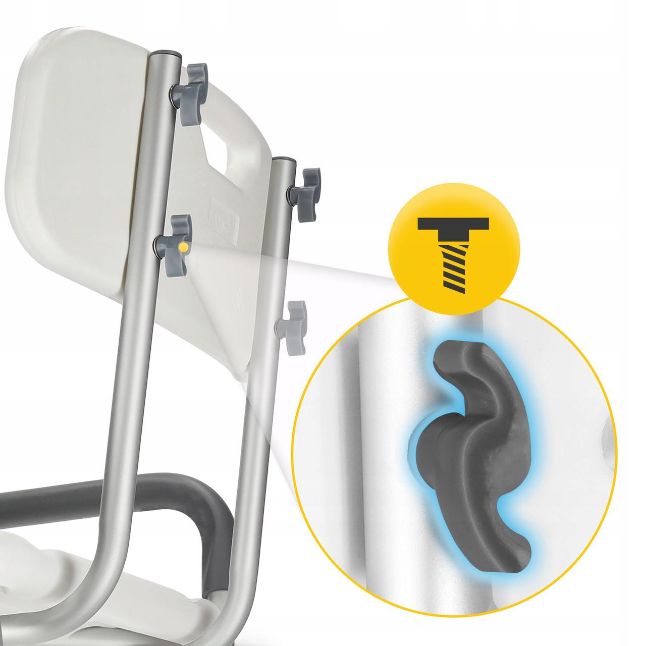 Крісло для ванної та душа регульоване 4fizjo зі спинкою та підлокітниками White/Grey (P-5905973403405) - фото 2 Крісло для ванної та душа регульоване 4fizjo зі спинкою та підлокітниками White/Grey (P-5905973403405) - фото 2