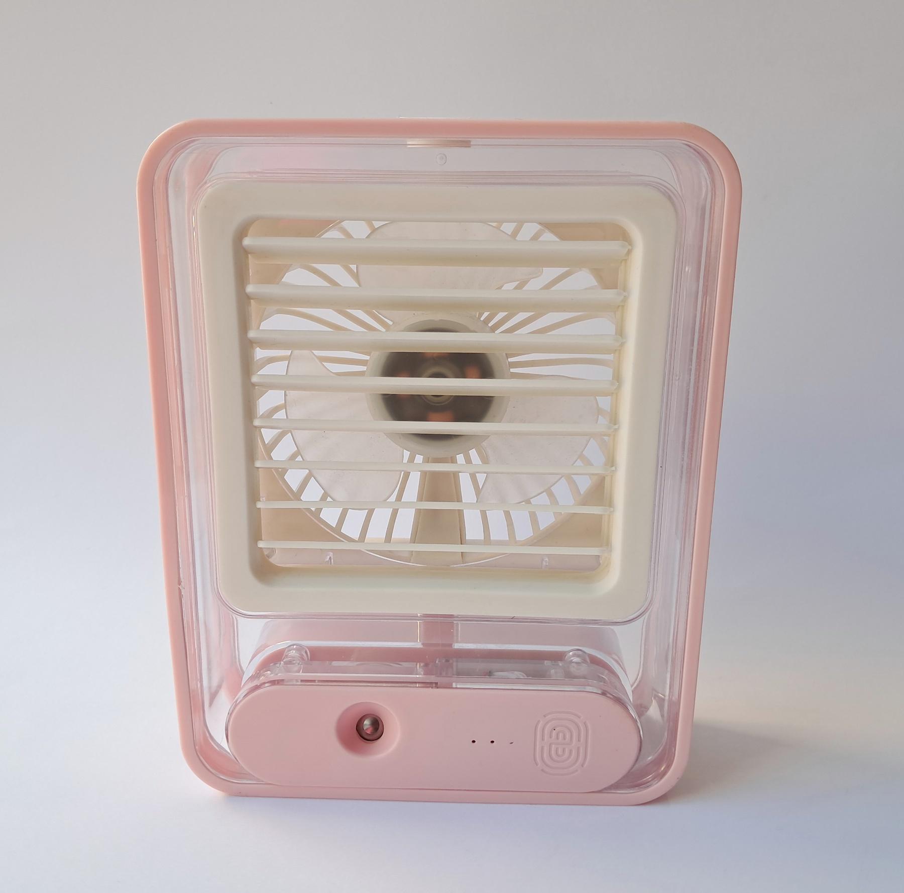 Вентилятор аккумуляторный с водой и подсветкой Розовый (SQV-8887)
