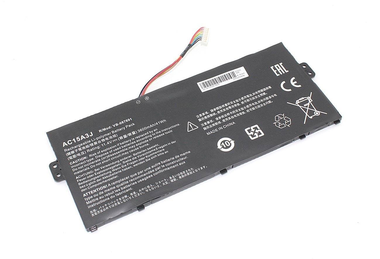 Акумулятор для ноутбука Acer AC15A3J Chromebook Spin 11 C738T 11,4V 3600 mAh 8Pin OEM Black