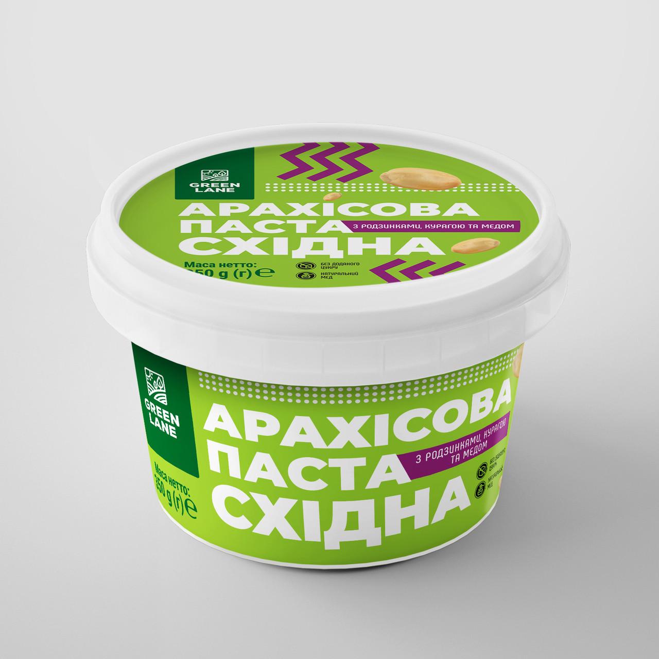 Арахісова паста Східна CRUNCH з курагою/родзинками/медом 350 г (653322)