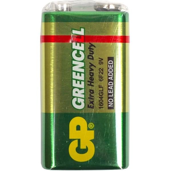 Батарейка сольова GP Greencell 6F22/Крона Зелений (4891199001246-E3)