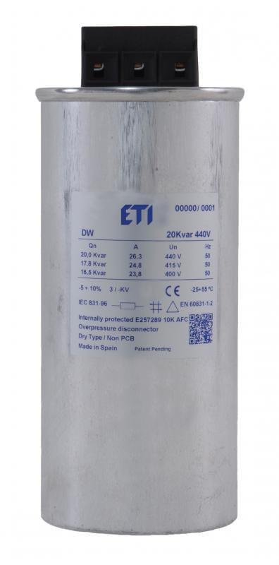 Конденсатор трифазний ETI LPC-DW 20 кВАр 400 В (4656854)