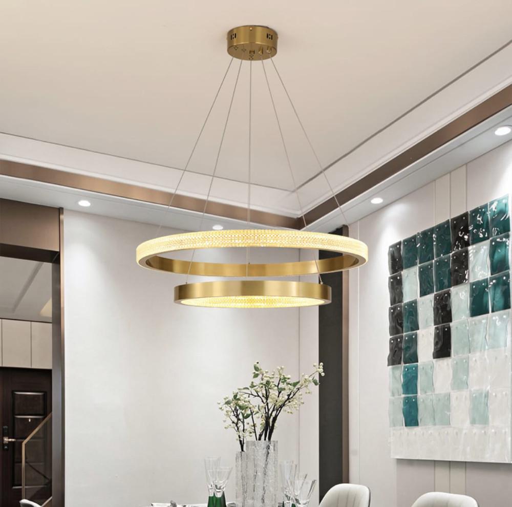 Светильник изысканная модель в форме двух колец 60/40 см Золотой (JU 09/400/600)