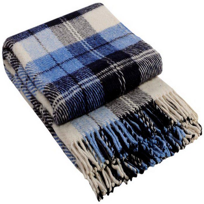 Плед вовняний Vladi Ельф 170х210 см Біло-синій/Темно-синій (722691b4) - фото 1 Плед вовняний Vladi Ельф 170х210 см Біло-синій/Темно-синій (722691b4) - фото 1