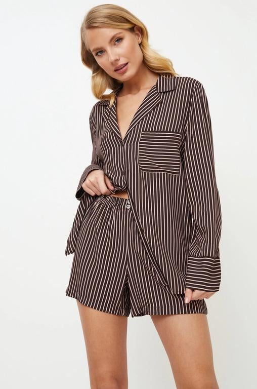 Піжама жіноча Aruelle сорочка і шорти М смужка (Margot-short) Піжама жіноча Aruelle сорочка і шорти М смужка (Margot-short)