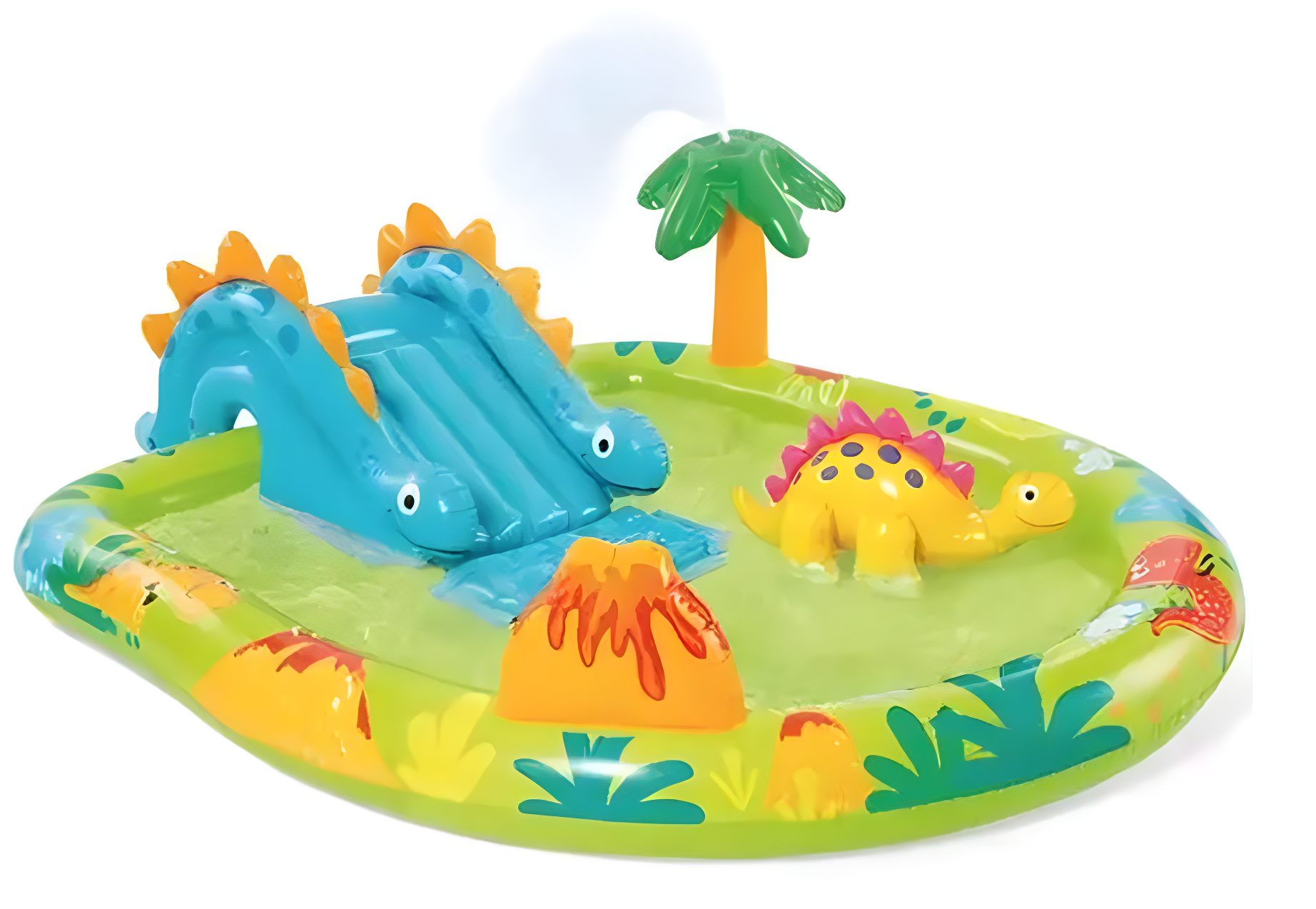 Детский надувной игровой центр Intex 57166 Динопарк с бассейном и горкой Разноцветный (34-7-57166)