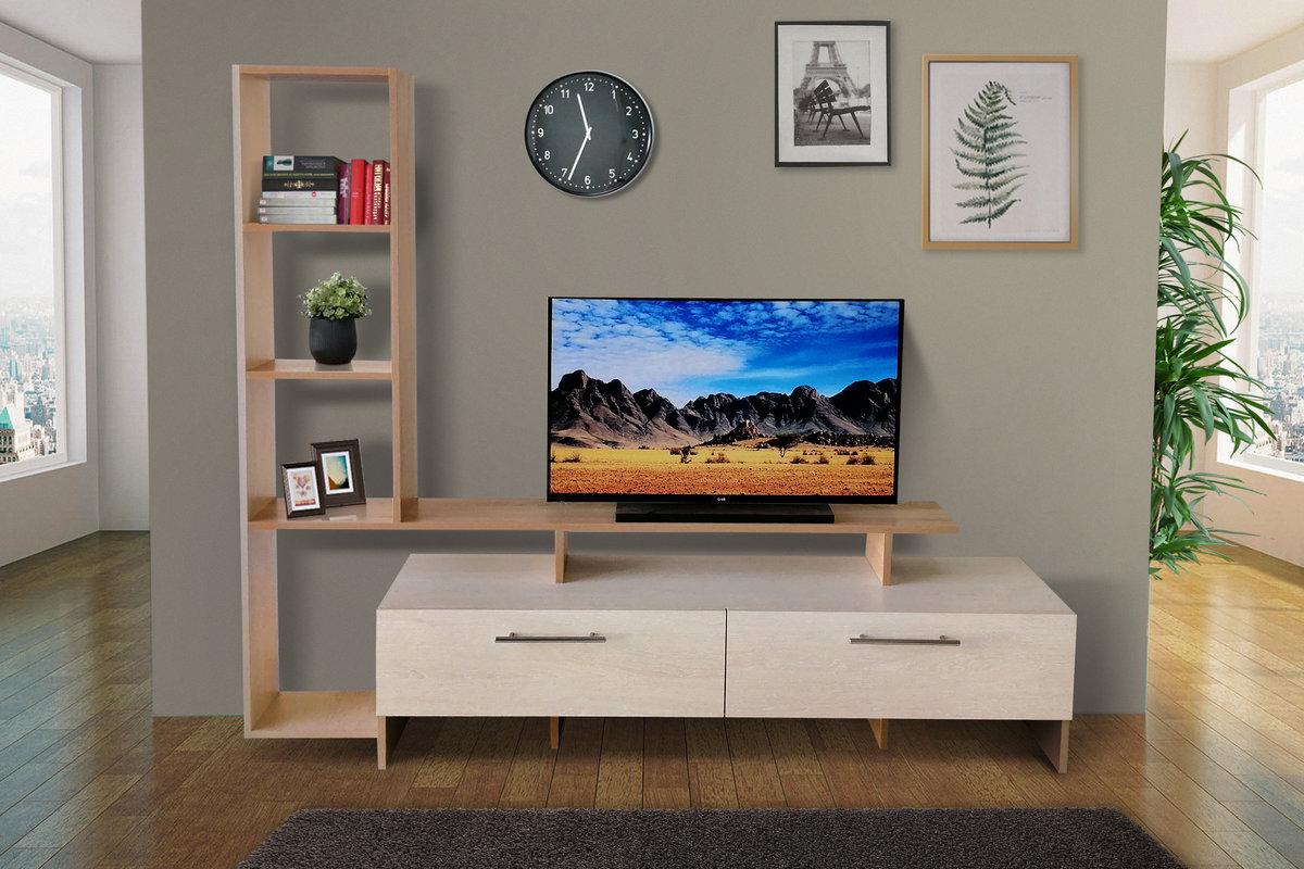 Тумба під ТВ Мікс Меблі ТВ-12 1715х360х1400 мм Дуб Сонома/Атланта (27879368) - фото 1 Тумба під ТВ Мікс Меблі ТВ-12 1715х360х1400 мм Дуб Сонома/Атланта (27879368) - фото 1