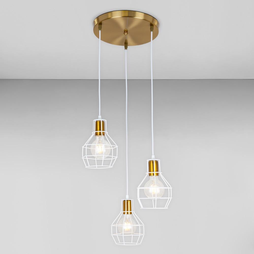 Люстра подвесная Light House LS-17201F-3 BRZ+WH 300 Белый/Бронзовый 