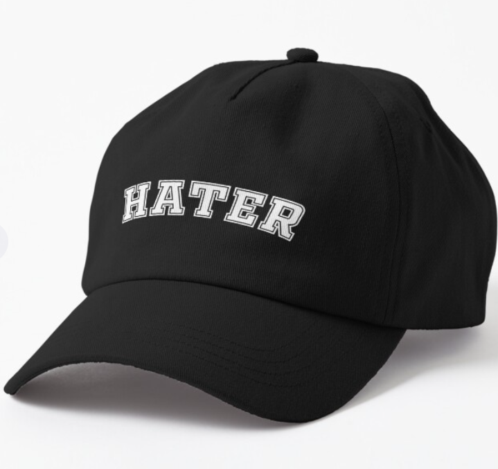 Кепка унисекс Malfini с принтом "Hater Хейтер" Черный (ПН144К-1)