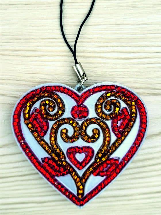 Набір для вишивання бісером BUTTERFLY прикраса-міні Серце Срібний (М309)