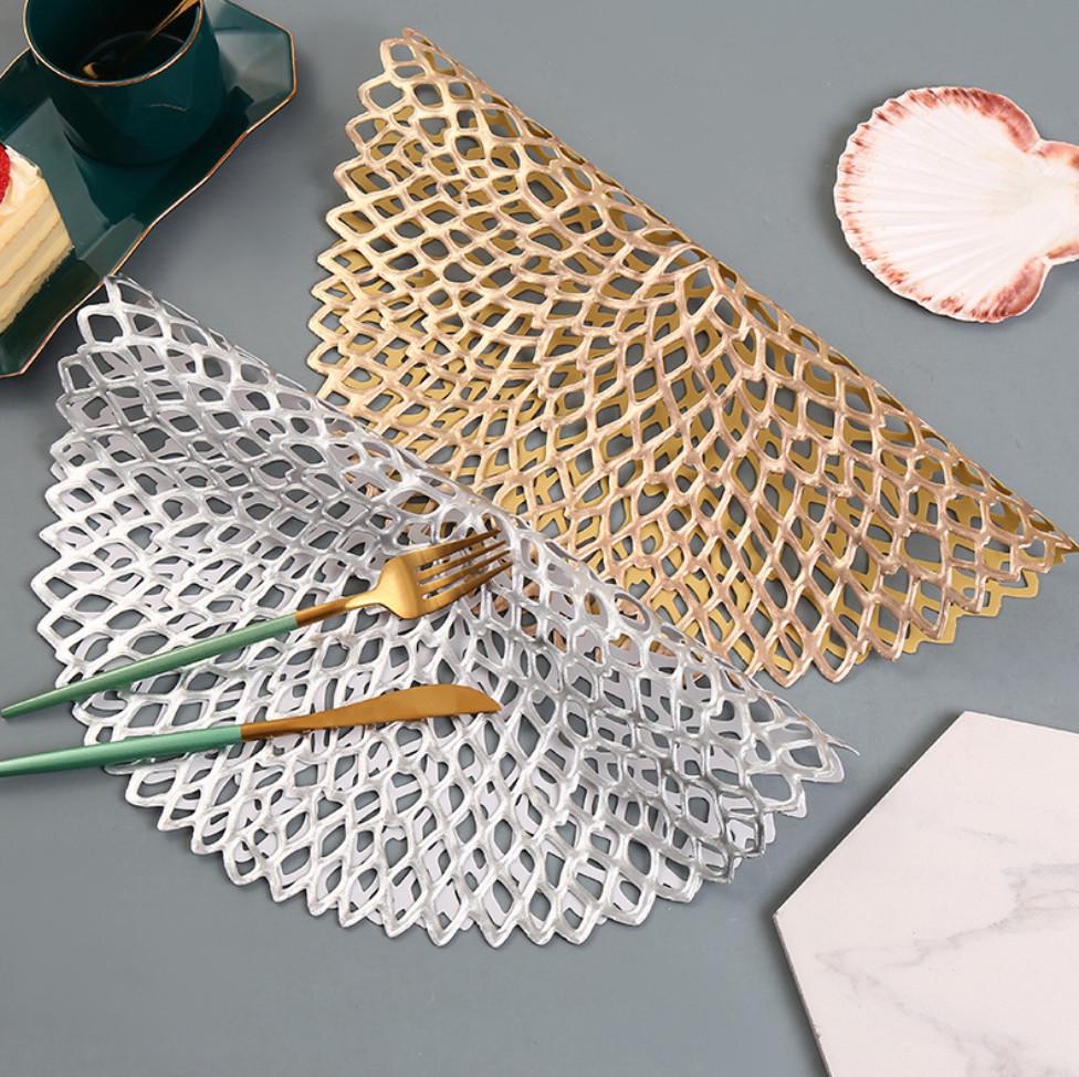 Салфетка сервировочная круглая 38 см Серебристый (5454) - фото 4 Салфетка сервировочная круглая 38 см Серебристый (5454) - фото 4