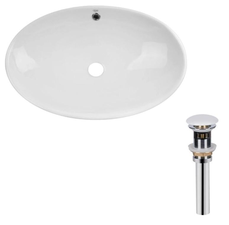 Раковина накладна овальна Qtap Dove 635x420x150 мм с донним клапаном PU02O White (QT06113077WN47309)