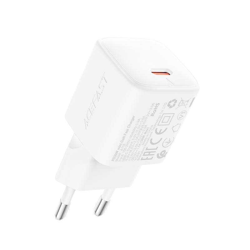 Зарядний пристрій для телефонів Acefast A118 PD30W mini GaN USB-C fast charger (19133)