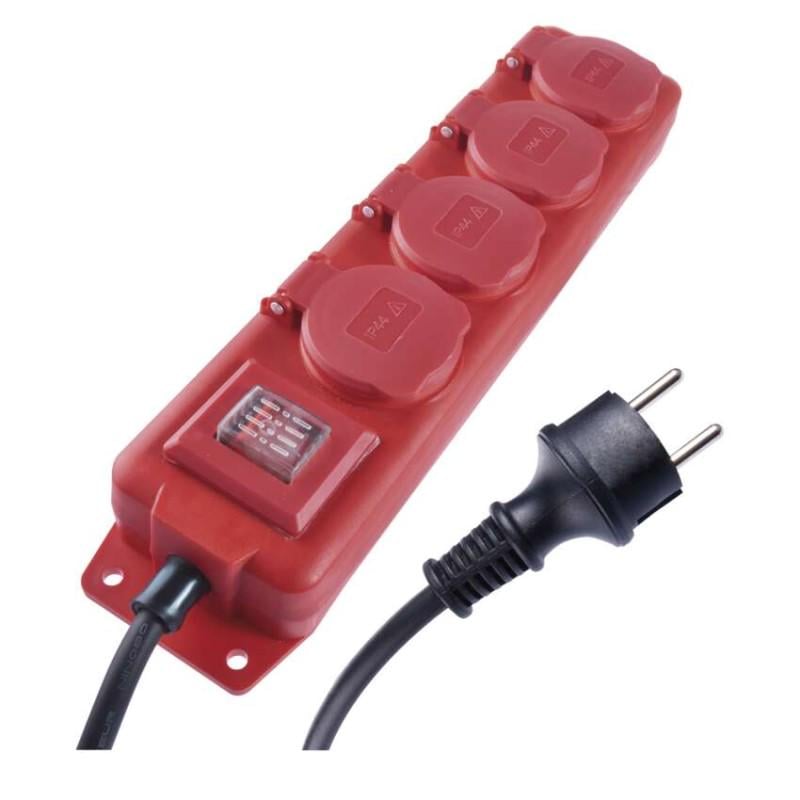Удлинитель сетевой Emos P14251 4 розетки 5 м 1,5 кв. мм резина/неопрен (37796695)