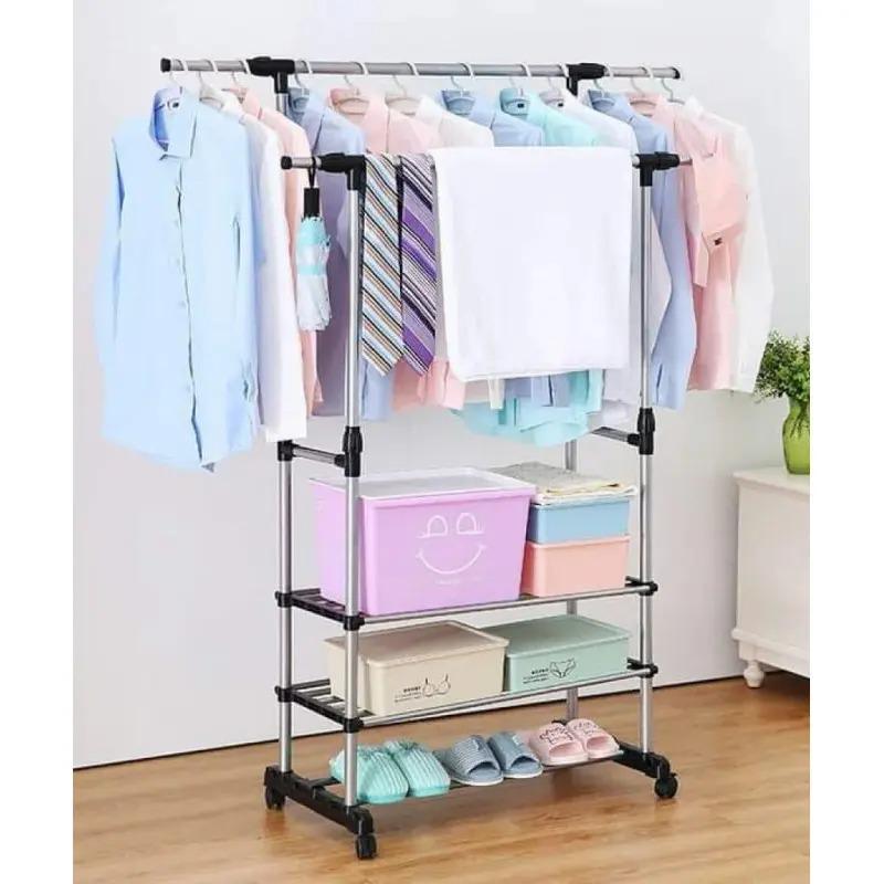 Вішалка-стійка Double-Pole Vincenzi Colgador doble ajustable телескопічна з полицями для взуття (11947403) - фото 4