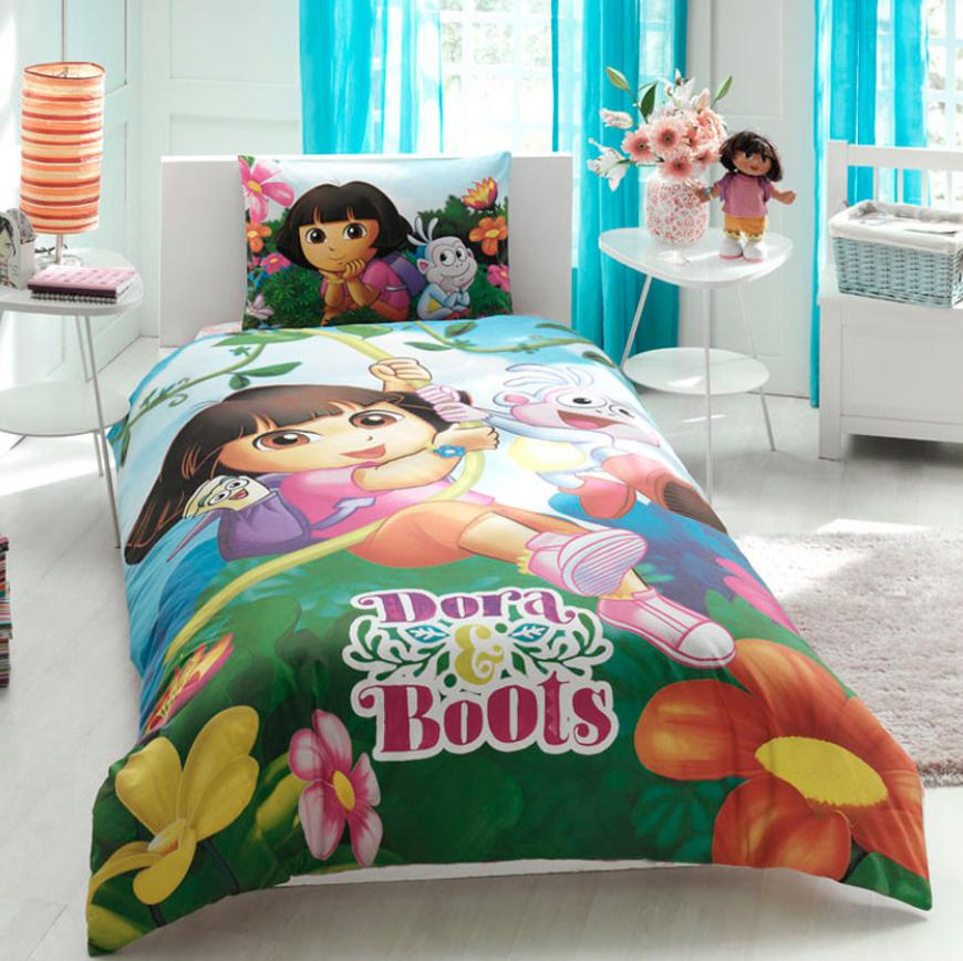 Комплект постільної білизни Tac ранфорс Dora and Boots Блакитний (2000022265446)