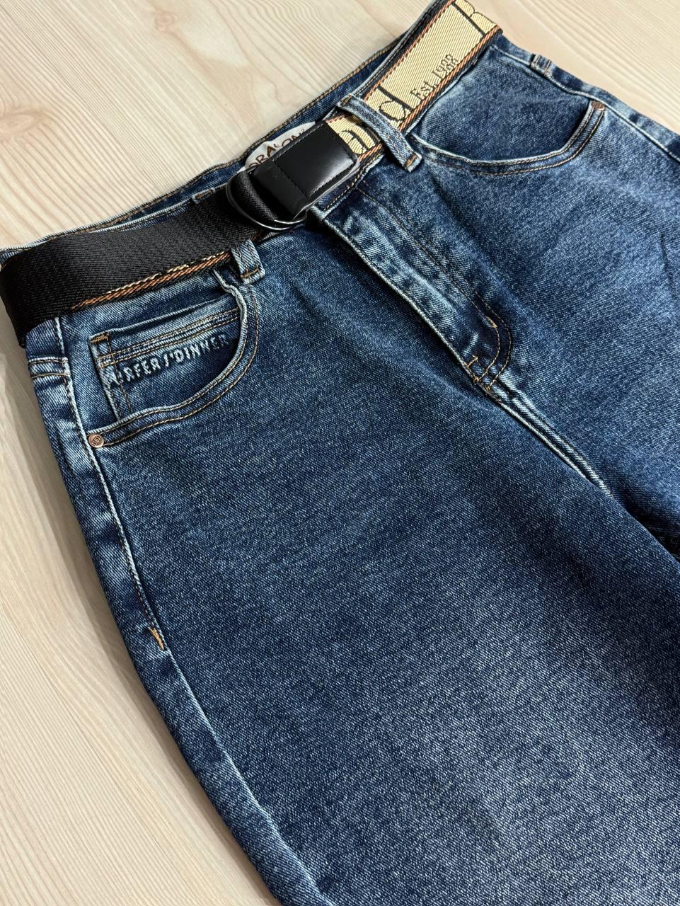 Джинсы женские Dragon 8192 Mom jeans с ремнем р. 32 Синий (5595) - фото 4 Джинсы женские Dragon 8192 Mom jeans с ремнем р. 32 Синий (5595) - фото 4